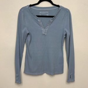 Pilcro Anthropologie Waffle Textured Thermal V Neck Size M